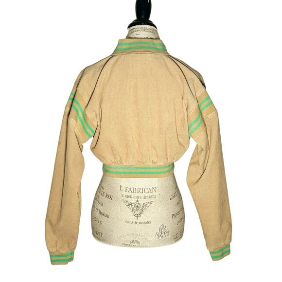 Urban Outfitters | Women | Corduroy Stripe Cropped Varsity Jacket | Size Small - Picture 3 of 16